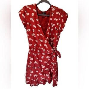 Loft floral wrap romper short sleeve, v-neck . Size 0